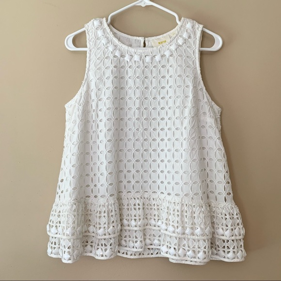 NWT Anthropologie Monika Beaded Eyelet Blouse - Picture 3 of 11